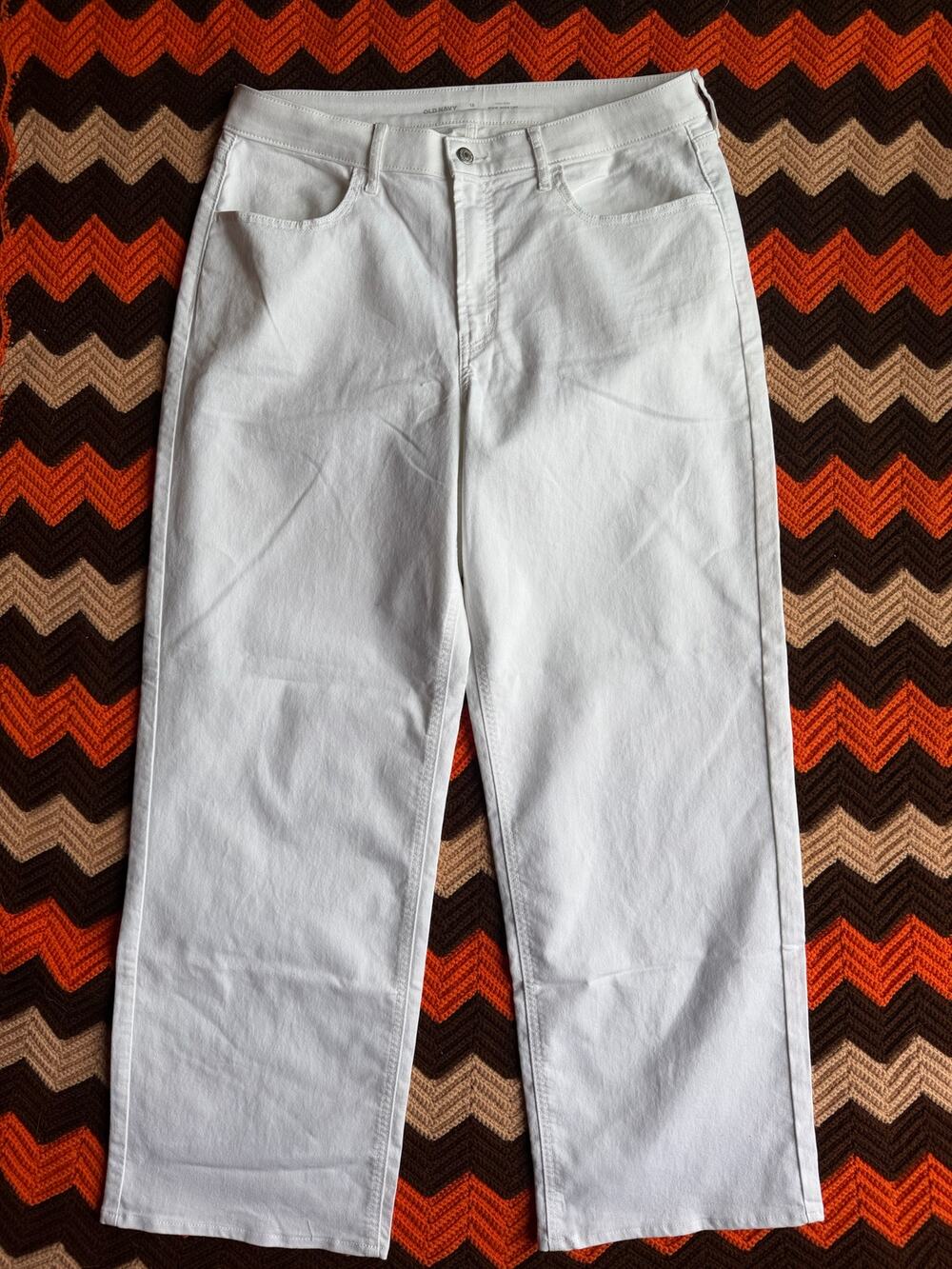Old Navy NWOT Extra High Waisted Wow Wide-Leg Jeans in White sz 16 Long